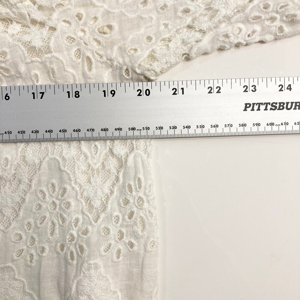 Nwot TEMPTATIONS POSITANO Blouse M White ITALY Linen Off Shoulder Long-Sleeve - Picture 7 of 9